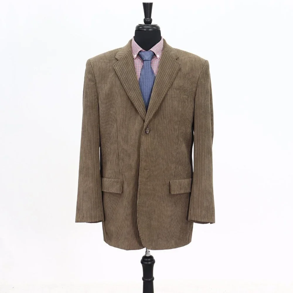 Perry Ellis 44R Brown Solid 2-Button Sport Coat Blazer Jacket G704